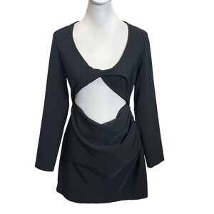 3/$30 Cut Out Mini Dress Black Sheath Long Sleeves 0387/202/800 Women’s M